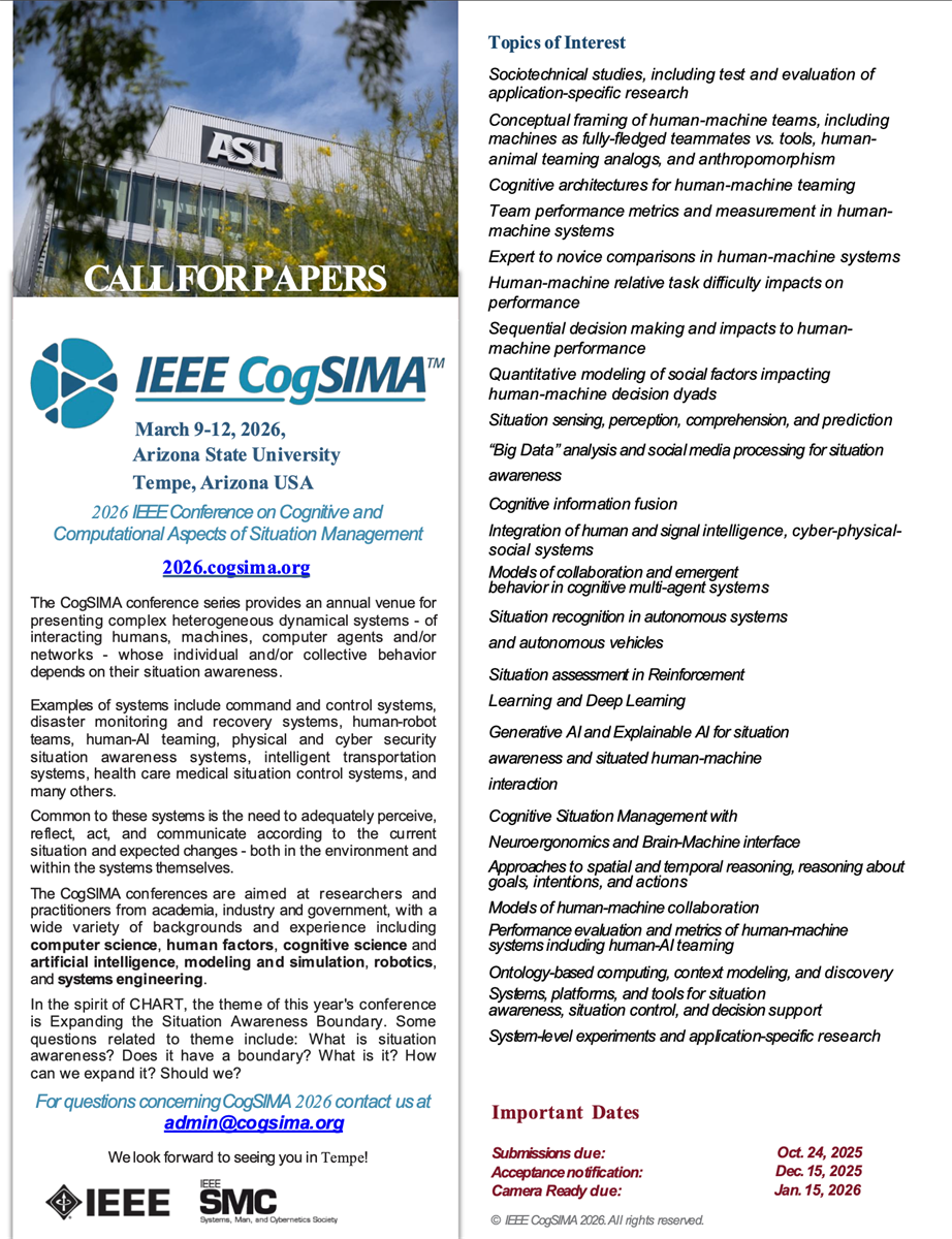 CogSIMA 2026 — Call for Papers